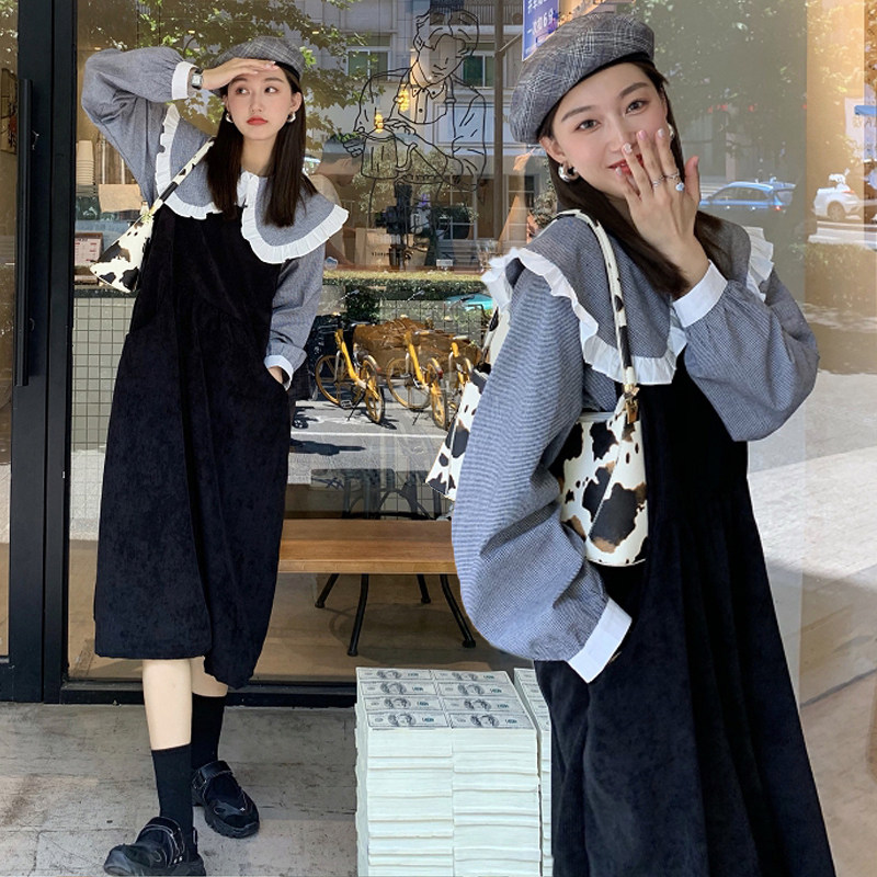 Maternity Autumn Suits Fashion Out 2021 Spring and Autumn New Maternity Dresses Net Red Pregnancy Autumn Skirts