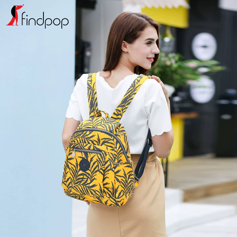 [Clearance does not return] Findpop waterproof nylon printed backpack female light canvas backpack