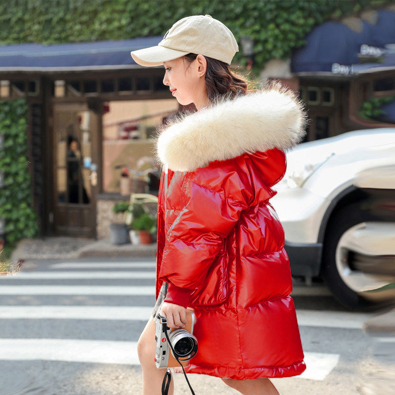 Girls' downel dress middle - long - range washing - free 2022 new children's clothing in the big child's anti - season clearing Korean air