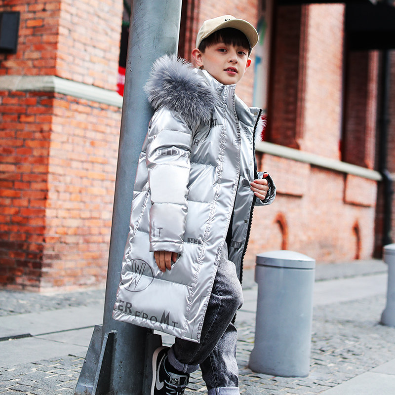 Bala Brand Boy Down Clothing Medium Long Version 2021 New CUHK Tong Thickened Boy Han Version Foreign Children Suit