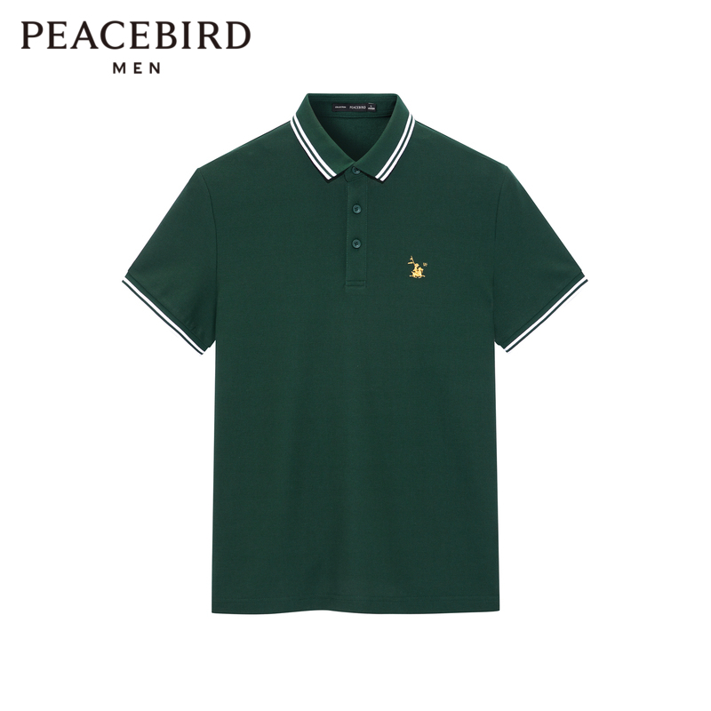 Taiping Bird Men's New Green POLO Shirt Business Leisure Short Sleeve Tide B1DBB 2425