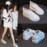 Универсальная повседневная обувь, белая обувь, высокие туфли на платформе, 2024 года, осенняя