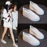 Универсальная повседневная обувь, белая обувь, высокие туфли на платформе, 2024 года, осенняя