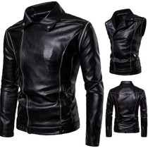 Tide brand detachable sleeves wear Harley motorcycle leather men's fashion locomotive clothing slim men's leather jacket coat
