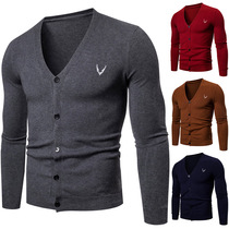 Tide Billboard Mens Spring and Autumn Season Inren V Collar Sweater Personality Sets head mens clothing Knitted Cardiovert Youth Jacket