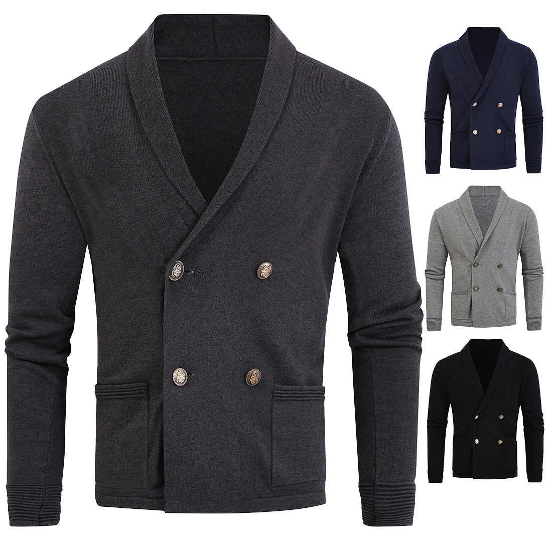 Spring and autumn sweater men's long-sleeved sanitary clothes ins tide brand Korean version trend light luxury all-match knitted cardigan top tide jacket