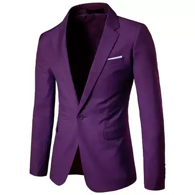 Star Korean slim cotton suit men Business Casual groom wedding dress one button small suit jacket
