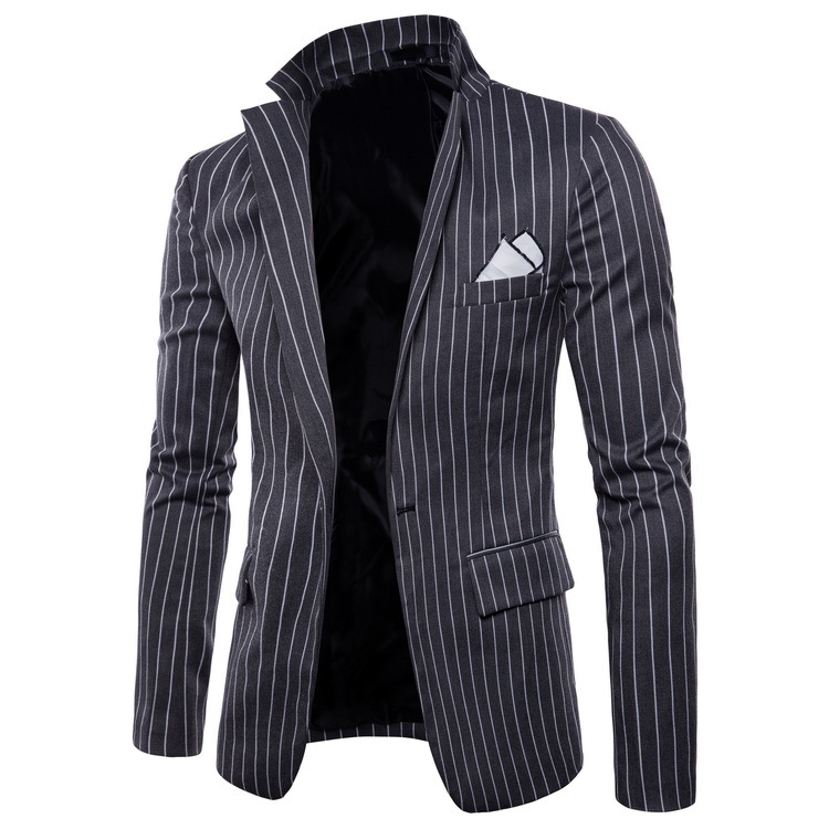 Business British suit Men's striped suit Slim casual Youth dress Men's coat officiate wedding men's clothing