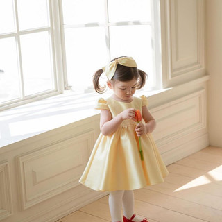 Ins children's clothing girls dress spring and summer fashionable and temperament princess skirt dress golden girl's one-year-old dress