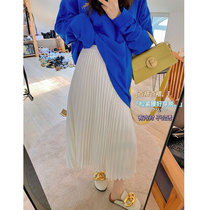 Pregnant woman chiffon pleated skirt spring summer autumn A character adjustable black long skirt slim base skirt