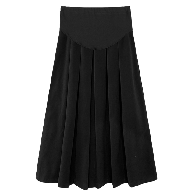 ສິ້ນແມ່ summer spring autumn 2024 new mid-length A-line belly support pleated mid-length skirt solid color suit skirt