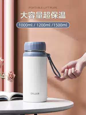 Thermos cup Large capacity 1000ml Portable student water cup 304 stainless steel cup Men's and women's kettles Outdoor water bottle
