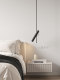 Minimalist Italian-Style Lamp, Bedroom Bedside Pendant Light, Artistic Stainless Steel Strip Spotlight, High-End Small Pendant Light with Single Head
