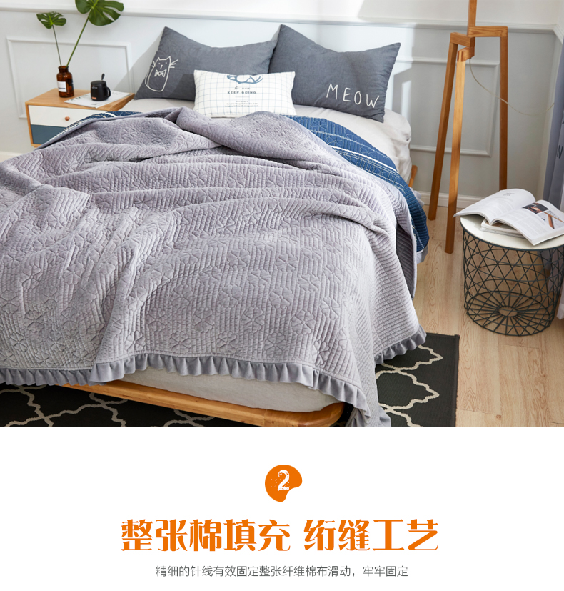 Pha lê nhung một mặt cotton hai mặt trải giường một miếng bông trải chiếu bông trải giường lớn ga nệm