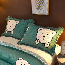 Coral Velvet crystal velvet cotton pillow case pair plus velvet warm pillowcase Flannel plush pillow cover winter