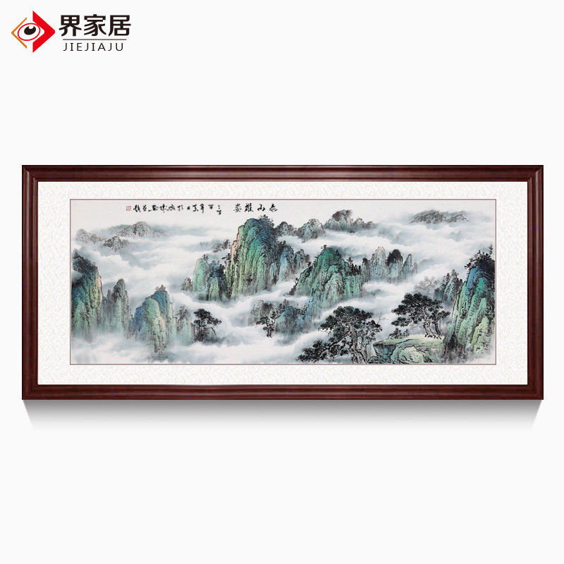 World Home Taishan Hand-painted Landscape Painting Leaning by Mountain Tuesling Living room Western Wall hanging painting Office Waterless Decoration Painting-Taobao