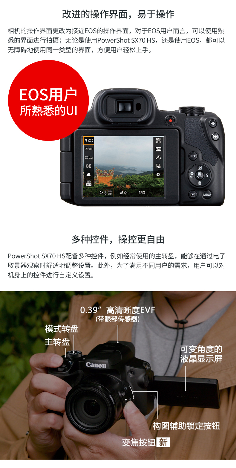 Máy ảnh kỹ thuật số di động nhỏ Canon PowerShot SX70 HS 4K HD - Máy ảnh kĩ thuật số may anh