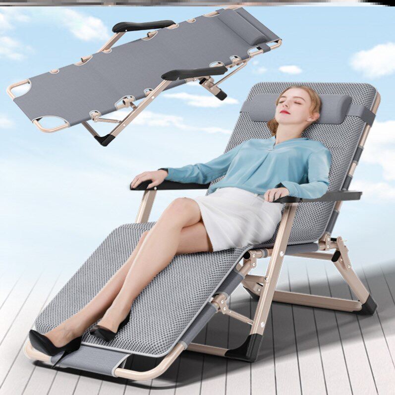 Reclining chair able to sleep at noon office Folding Chairs Lunchtime Folding Bed Canvas Outdoor Patio Open Air