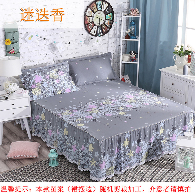 Trải giường cotton đơn mảnh giường loại váy cotton twill chăn mền Simmons 1.8 m giường gạo nệm bìa giường nhóm thứ tự