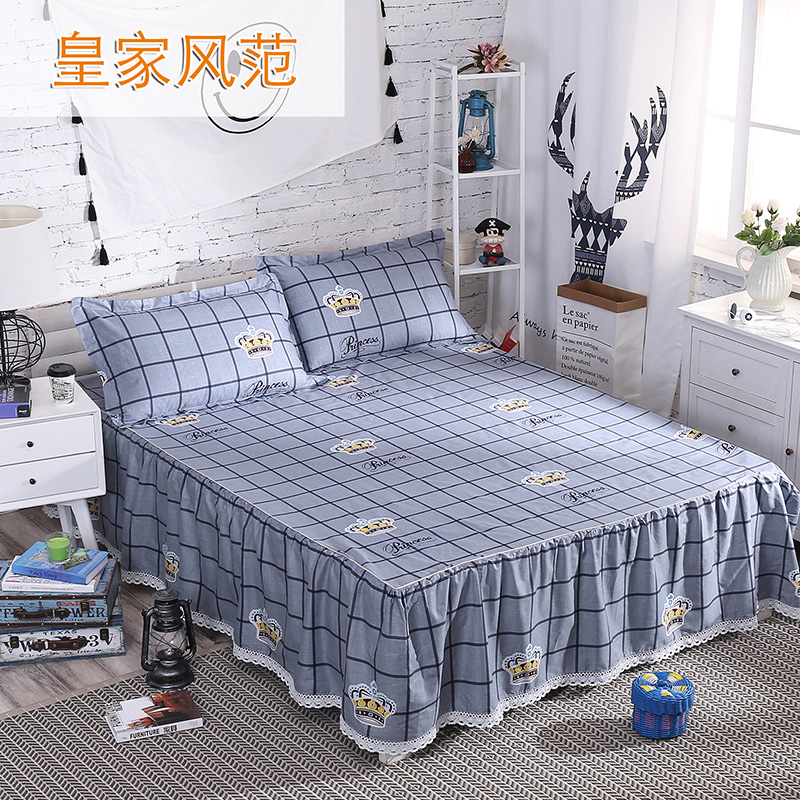 Trải giường cotton đơn mảnh giường loại váy cotton twill chăn mền Simmons 1.8 m giường gạo nệm bìa giường nhóm thứ tự