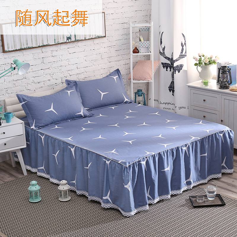 Trải giường cotton đơn mảnh giường loại váy cotton twill chăn mền Simmons 1.8 m giường gạo nệm bìa giường nhóm thứ tự