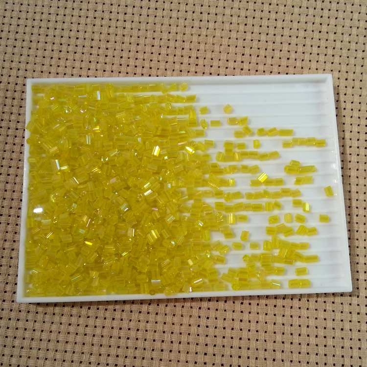 Yellow cylinder beads 80 gr (about 5000 grain) yellow cylinder beads KS cross embroidered special beads