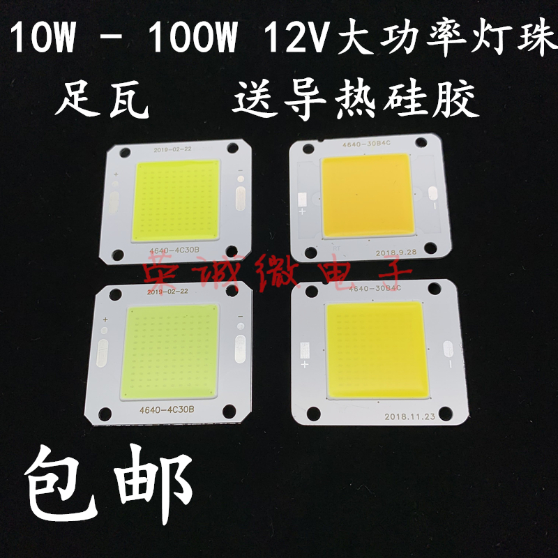 12v drive-free 50W integrated high power LED lamp bead lamp plate solar 100W lamp chip full spectrum light source