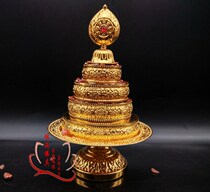 Buddhist supplies gilded eight auspicious Manza pan Manda pan Manda plate large plate diameter 8 8 with tray to send gems