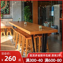 Modern simple bar chair solid wood home bar creative coffee casual dining bench Nordic high foot table and chair combination