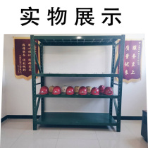 Shield shelf Army green warehouse equipment rack Shovel rack Material storage rack Fire equipment display rack