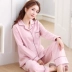 Bộ đồ ngủ bằng vải cotton cho nữ dài tay mùa xuân và mùa thu cộng với phân bón XL cho phụ nữ sau sinh mùa thu và mùa đông bộ đồ mặc nhà mùa hè đẹp Giống cái