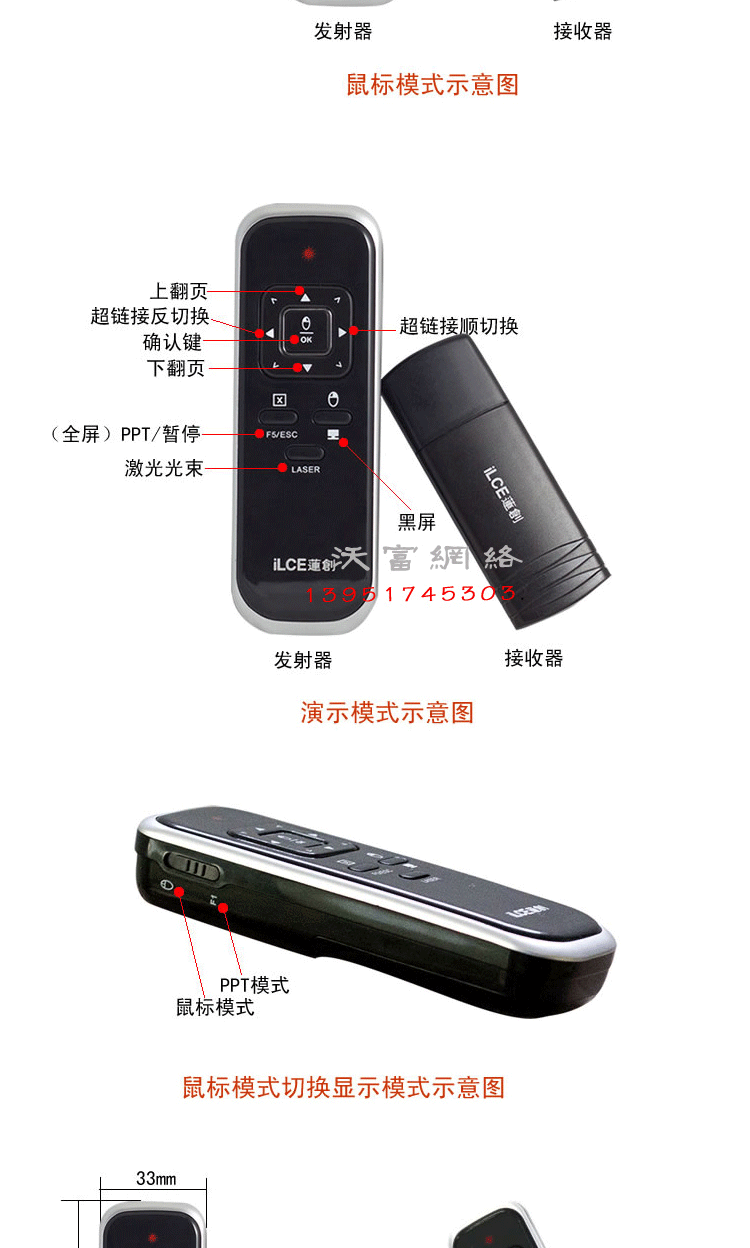 Telecommande - pointeur laser - Ref 390096 Image 9
