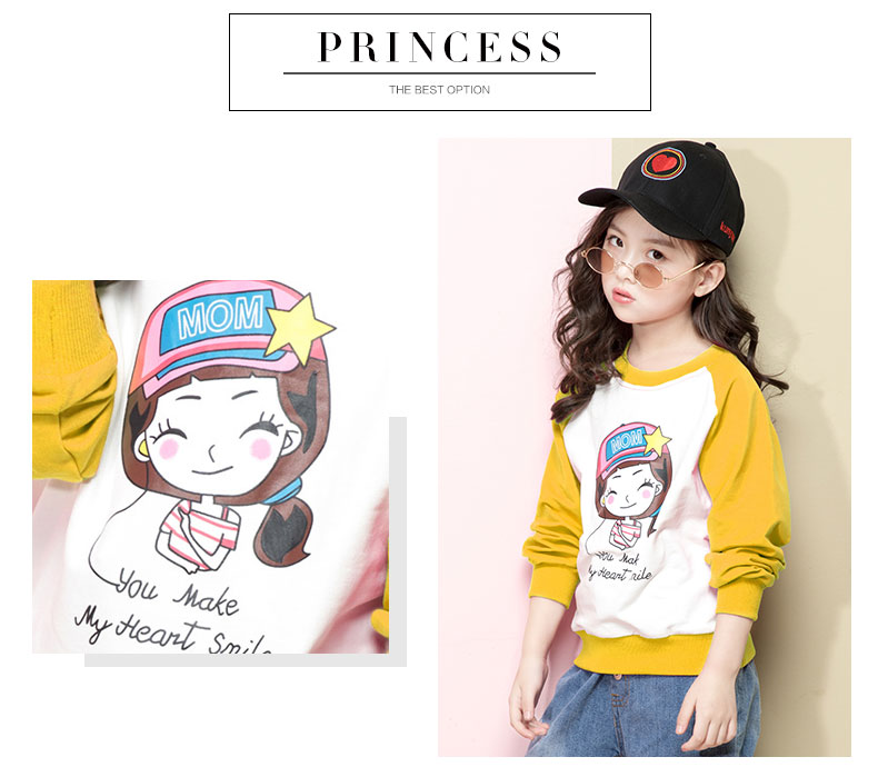 Áo sơ mi nữ mùa xuân 2019 quần áo trẻ em mới Áo thun cotton dài tay cho trẻ em sơ mi dệt kim lớn thời trang cho bé