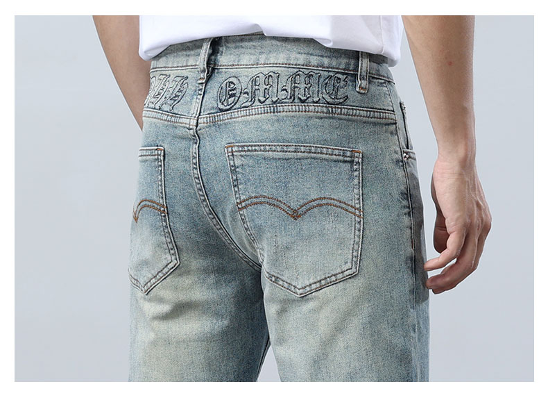 C3841 1420K QUẦN NAM AIMREAG MÙA HÈ PHỤC CỔ CỔ ĐIỂN THÊU HỌA TIẾT HOA THỜI TRANG NAM JEAN BÒ G04 SẢN PHẨM MỚI