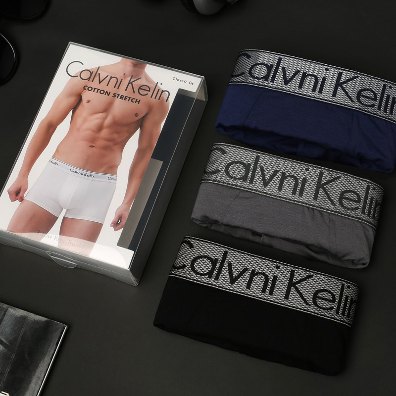 Calvnikelin Men's Boxer Briefs, Pure Cotton, Large Size, Loose, Breathable, Mid-Waist, Classic Underwear for Men