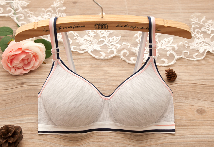 Mùa hè không có vòng thép cô gái áo lót mỏng mẫu cotton thoải mái ngực nhỏ áo ngực áo ngực học sinh trung học quần lót nữ thun lạnh
