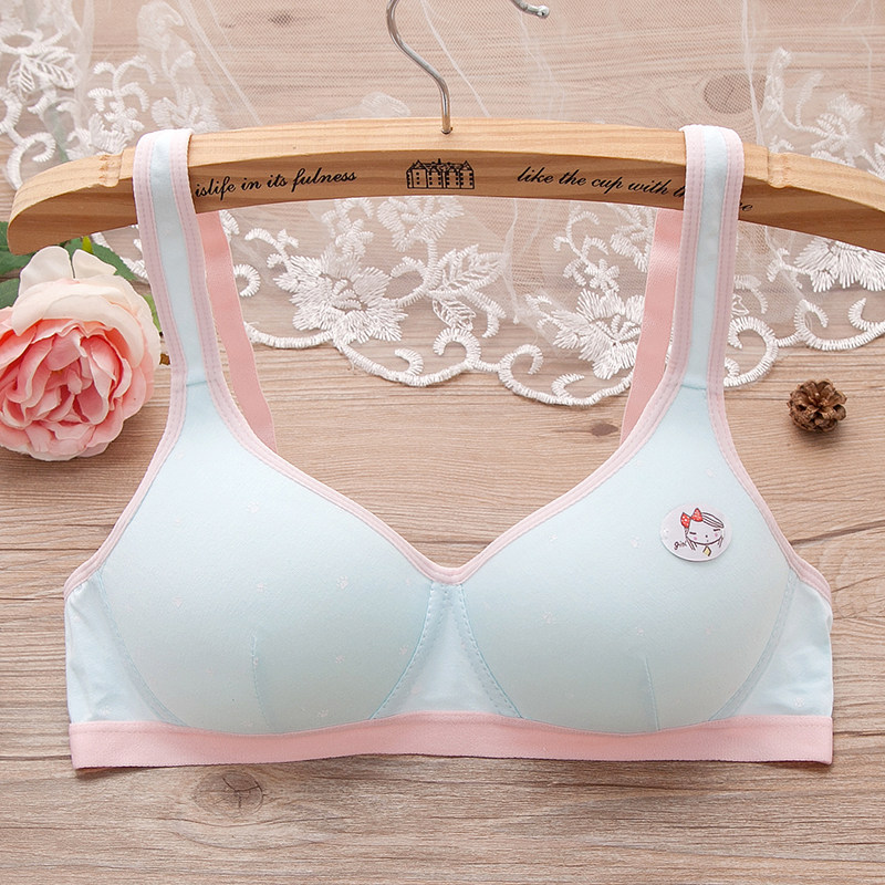 Buy Summer thin cotton student development bra comfortable without