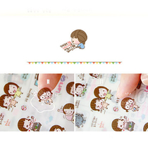 Cute little girl sticker pvc cat cat stickers transparent and cute decorative handbooks diary DIY stickers 6 sets