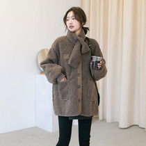 Maternity wear autumn and winter coats fashionable winter warm loose large size slim lamb velvet tops womens trendy cotton coats