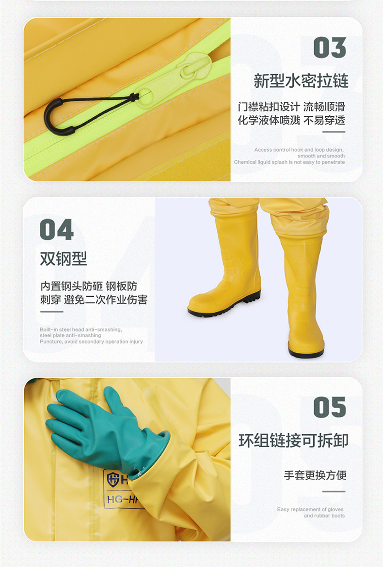 Одежда стойкая к химическому воздействию 海固hg-fhsf6防护六氟化硫 半封闭轻型外置防化服 Sea/solid