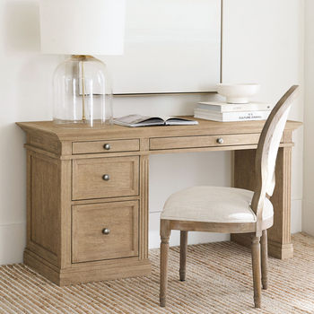 American Country-Style Retro Distressed Solid Wood Desk, French High-End Oak Computer Desk, Simple Writing Desk, Office Desk