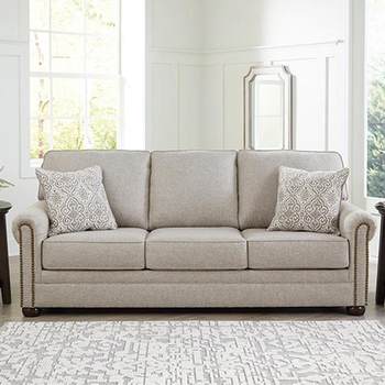 American Country-Style Retro Cotton and Linen Fabric Simple Sofa, French Pastoral Light Luxury Living Room Sofa for Large and Small Spaces, Straight-Row Sofa