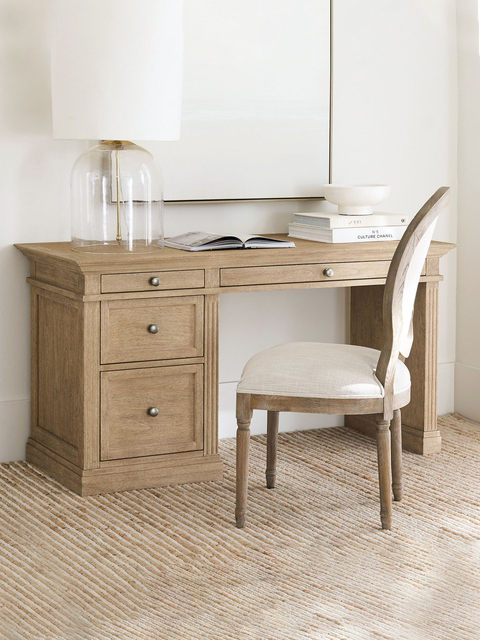 American country retro distressed solid wood desk French high-end oak computer desk simple writing desk office desk