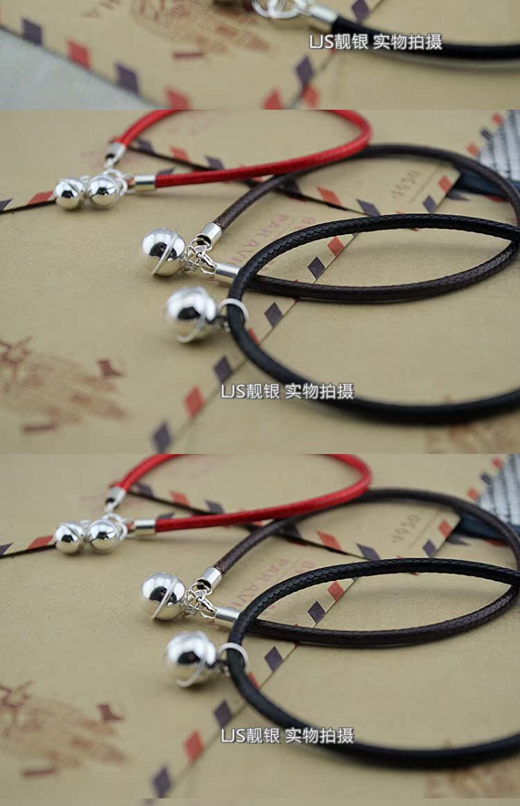 Nhân vật phản diện ác ác S925 chuông bạc năm nay dây đỏ vòng chân nữ đôi vòng tay chuông tay nữ lắc chân vàng trắng