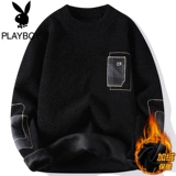 Playboy, бархатный свитер, утепленный удерживающий тепло зимний трикотажный пластырь с круглым воротником