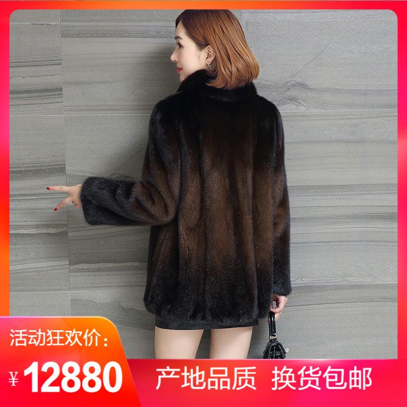 Whole mink mink female Haining fur fur fur coat winter coat mom's middle-aged thick 2021 new product