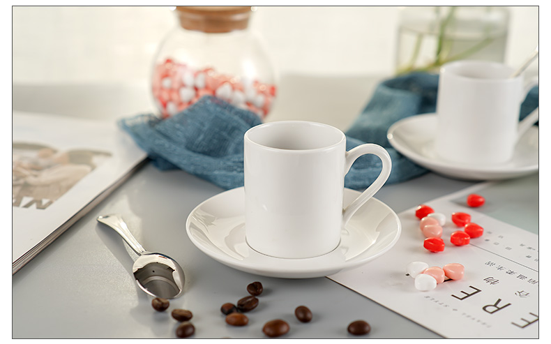 Yaohua Ý pha cà phê đặc biệt Espresso cốc cà phê gốm đặc biệt trà chiều châu Âu cốc trắng tinh khiết và bộ đĩa - Cà phê dụng cụ pha cafe