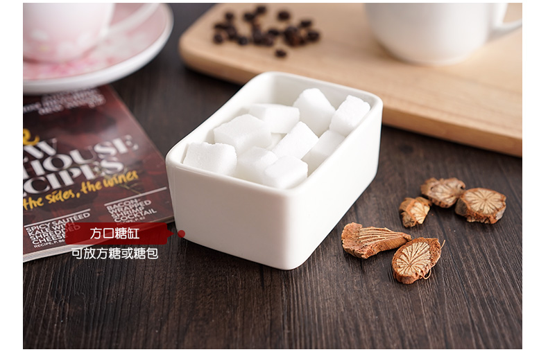 Gia cố sứ tinh khiết đường trắng xi lanh đóng gói lon đường đơn giản và tiện lợi Hộp đường Úc bát cà phê thiết bị phù hợp - Cà phê tách uống cà phê