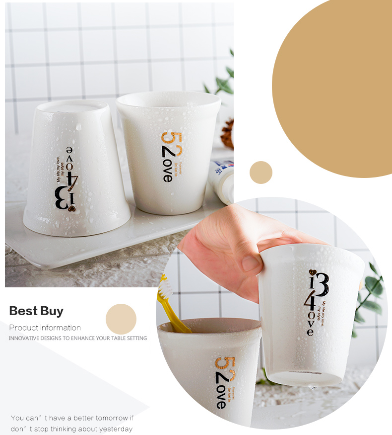 Yao hua ceramic wash gargle koubei household brush my teeth cup creative lovely YaGang cup suit to toothbrush a cup