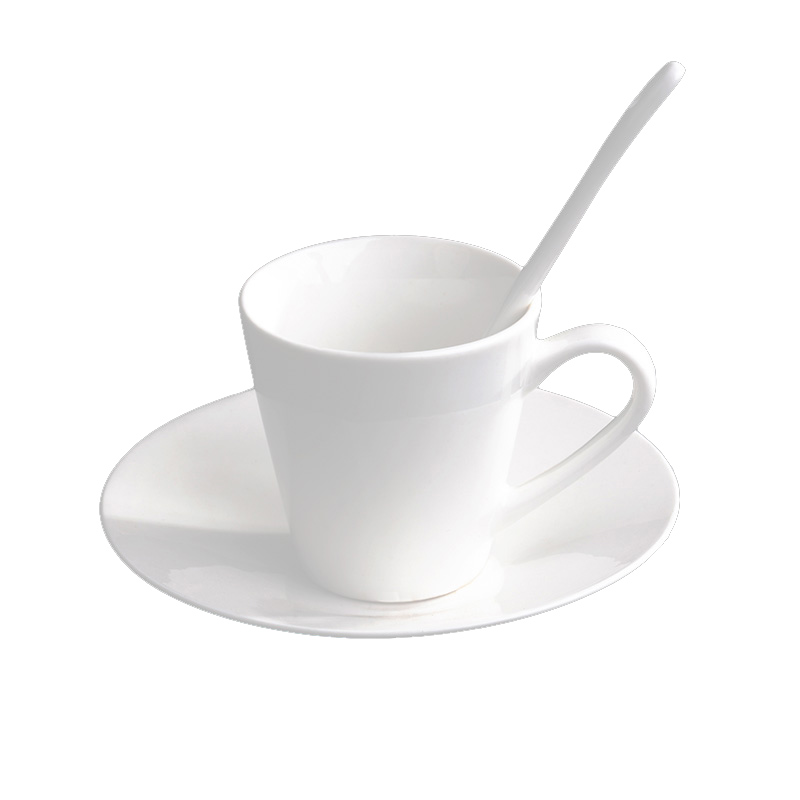 Yao hua Italian Espresso concentrate special pure white ceramic coffee cup European afternoon tea cups and saucers spoon set